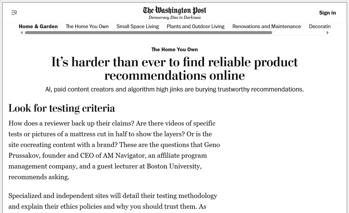 The Evolution of Digital Media Monetization and the Implications for Consumer Trust in Online Product Recommendations