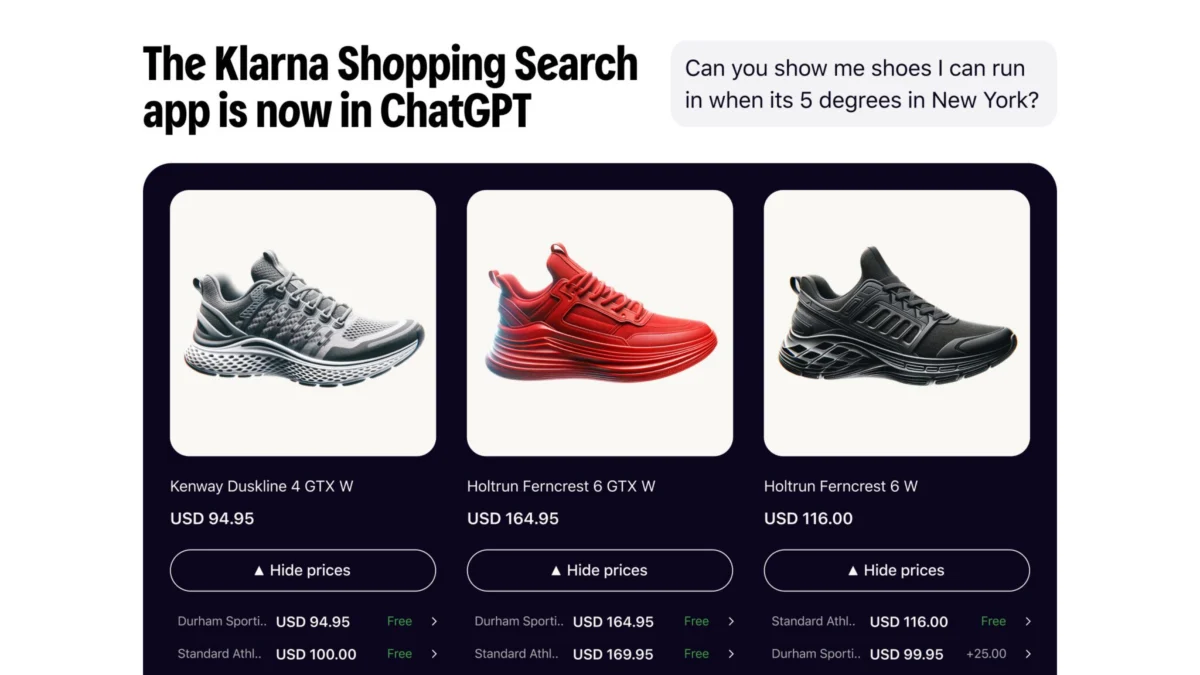 Klarna Launches AI-Powered Shopping Search App within OpenAI’s ChatGPT