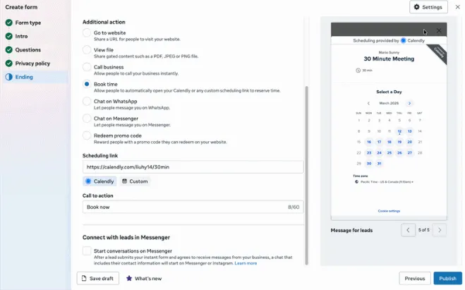 Meta Integrates Third-Party Booking Platforms Directly into Facebook Lead Ads to Streamline Appointment Scheduling