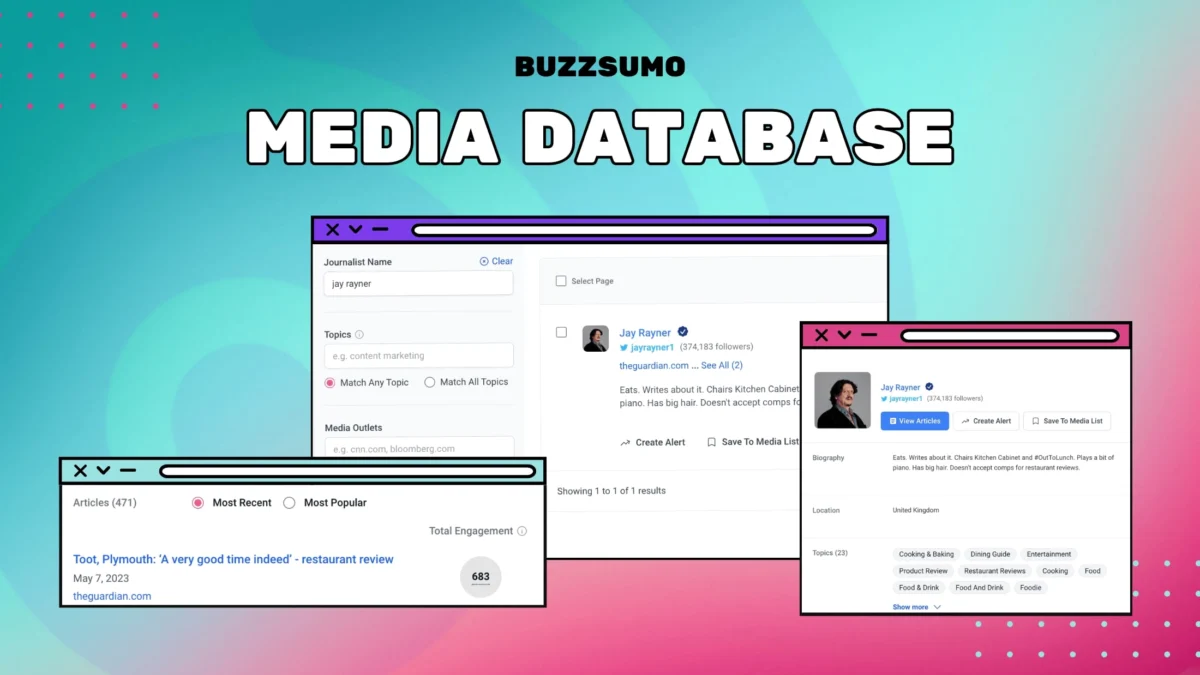 BuzzSumo Unveils Enhanced Media Database, Revolutionizing PR Outreach with Deep Content and Social Insights