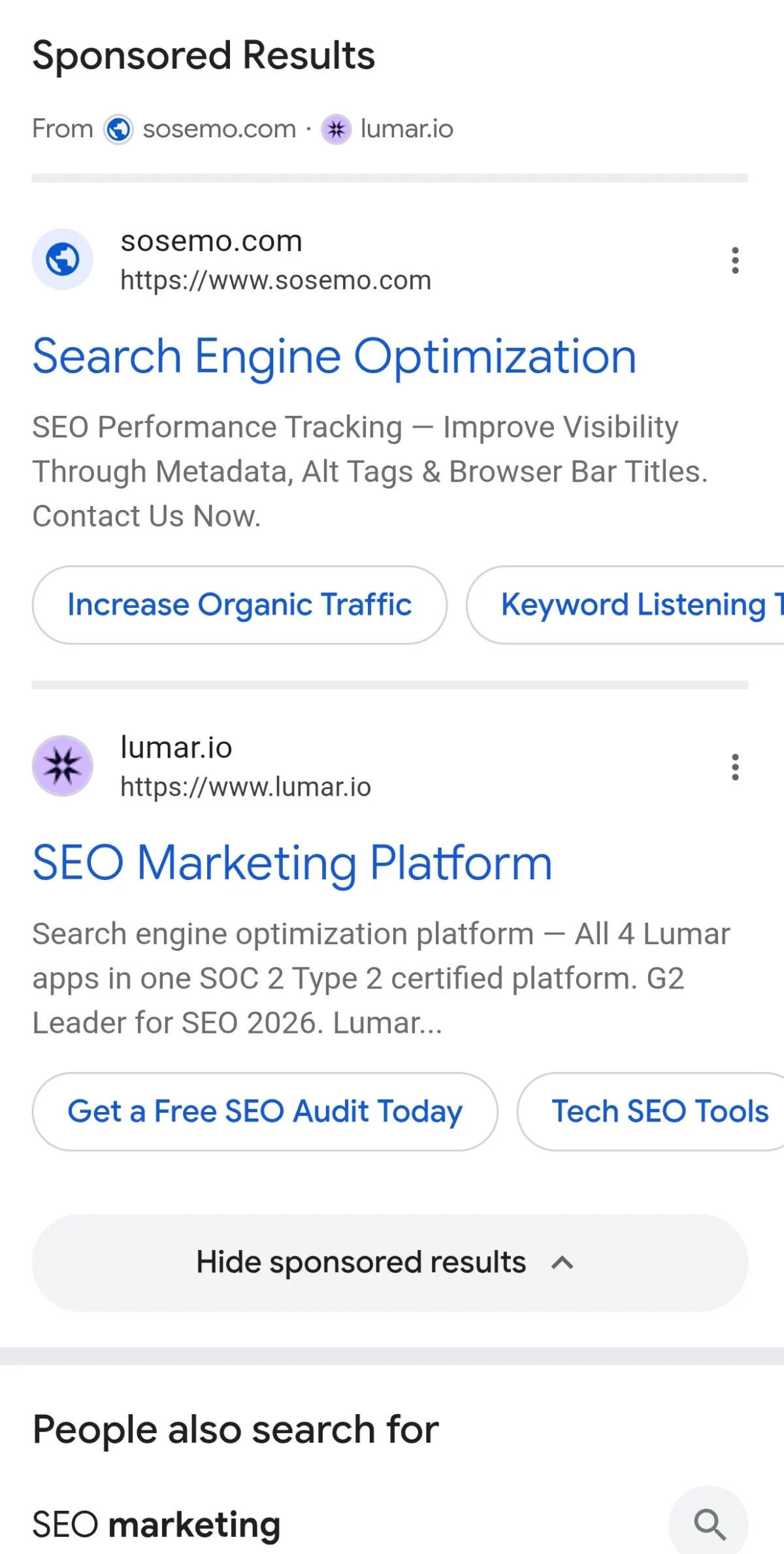 Google Tests Enhanced Transparency for Sponsored Search Results, Displaying Website Names and Icons.
