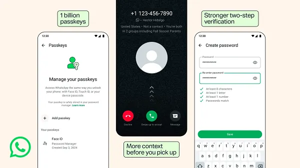 WhatsApp Bolsters Account Security with Multi-Passkey Support, Alphanumeric Two-Step Verification, and Enhanced Call Display to Combat Scams