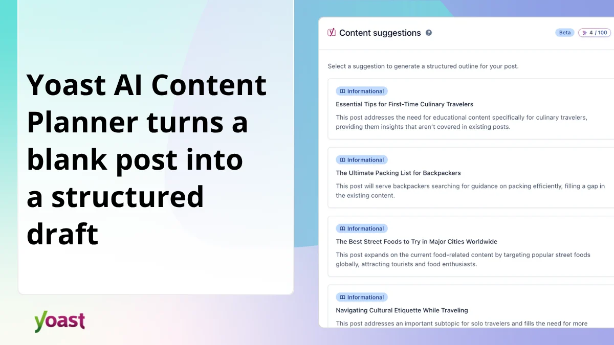 Yoast SEO Premium Introduces AI Content Planner to Revolutionize Content Creation Workflow