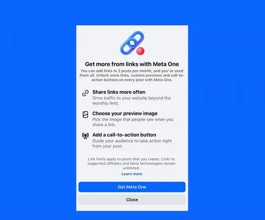 Meta Expands Link Post Restrictions for Non-Paying Facebook Business Pages Amidst Meta One for Business Rollout